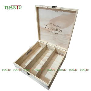Hộp rượu gỗ 3 chai