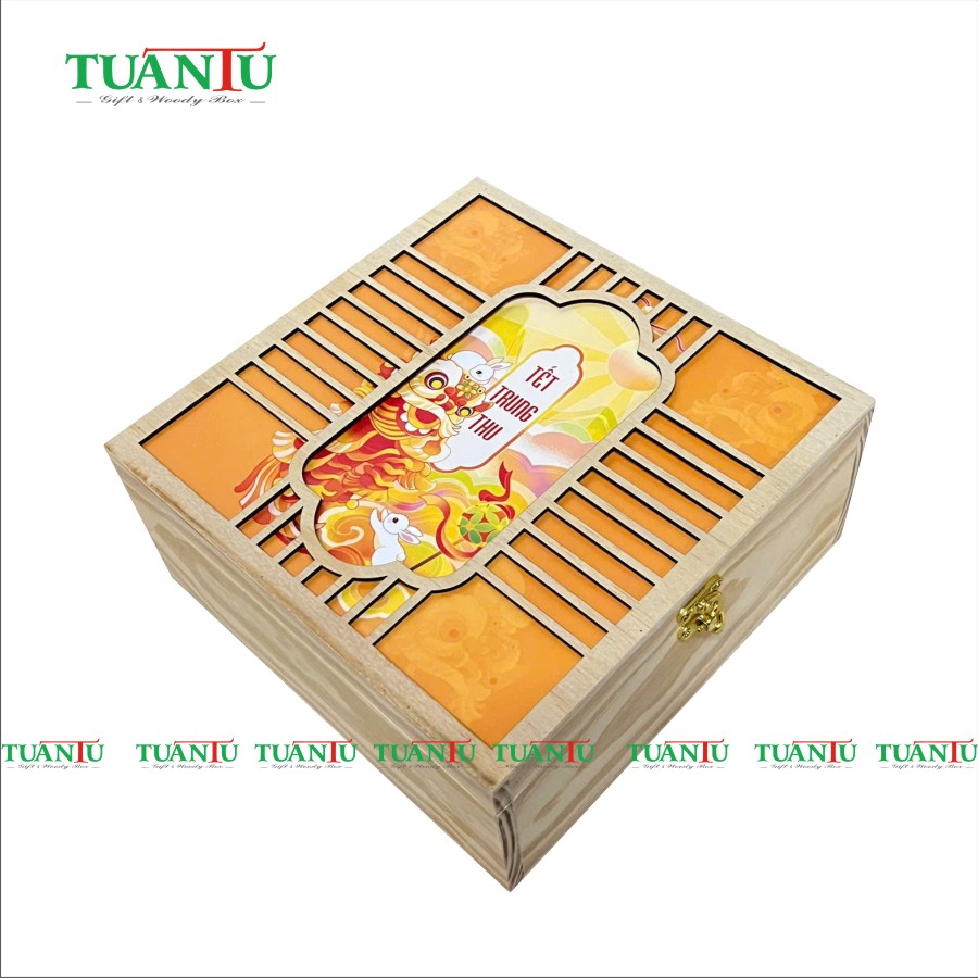 Hộp Trung Thu  Hoa Văn Giấy