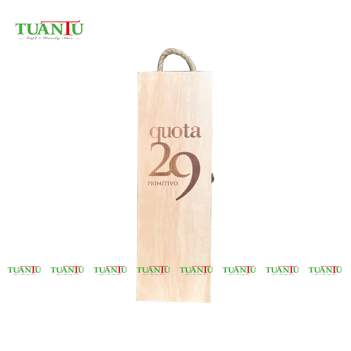 Hộp gỗ 1 chai 1.5 lít