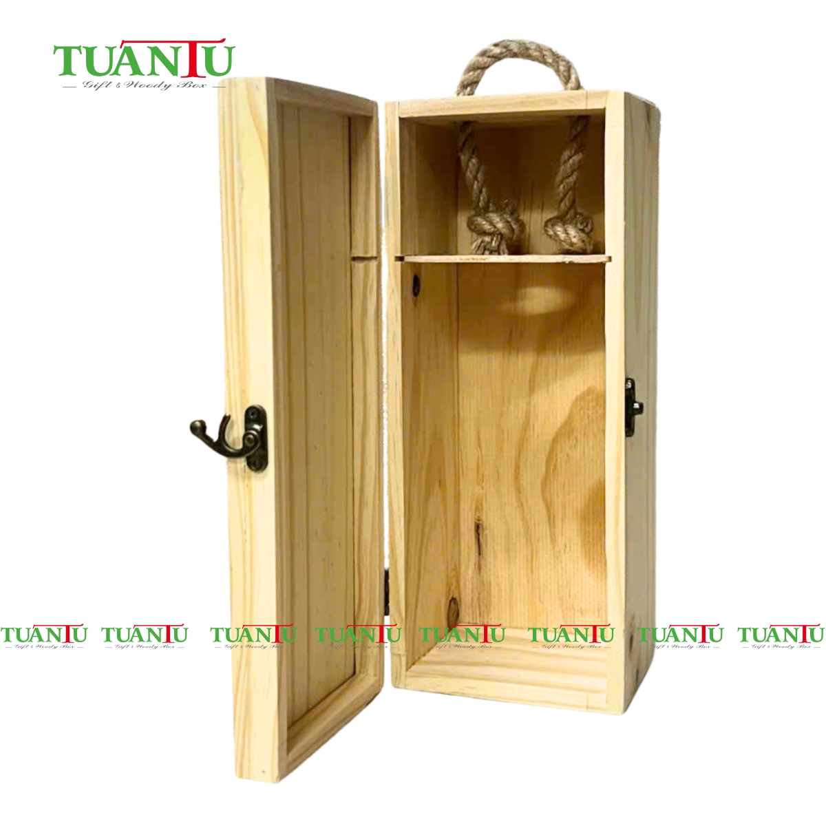 Hộp gỗ 1 chai (sx theo kích thước)
