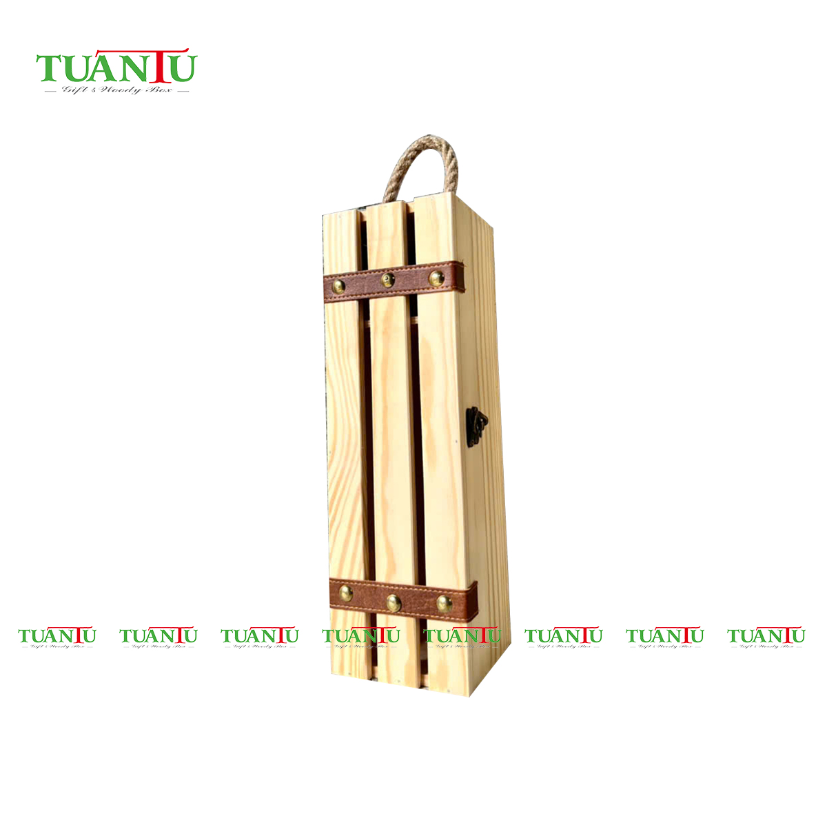 Hộp gỗ 1 chai thanh nan
