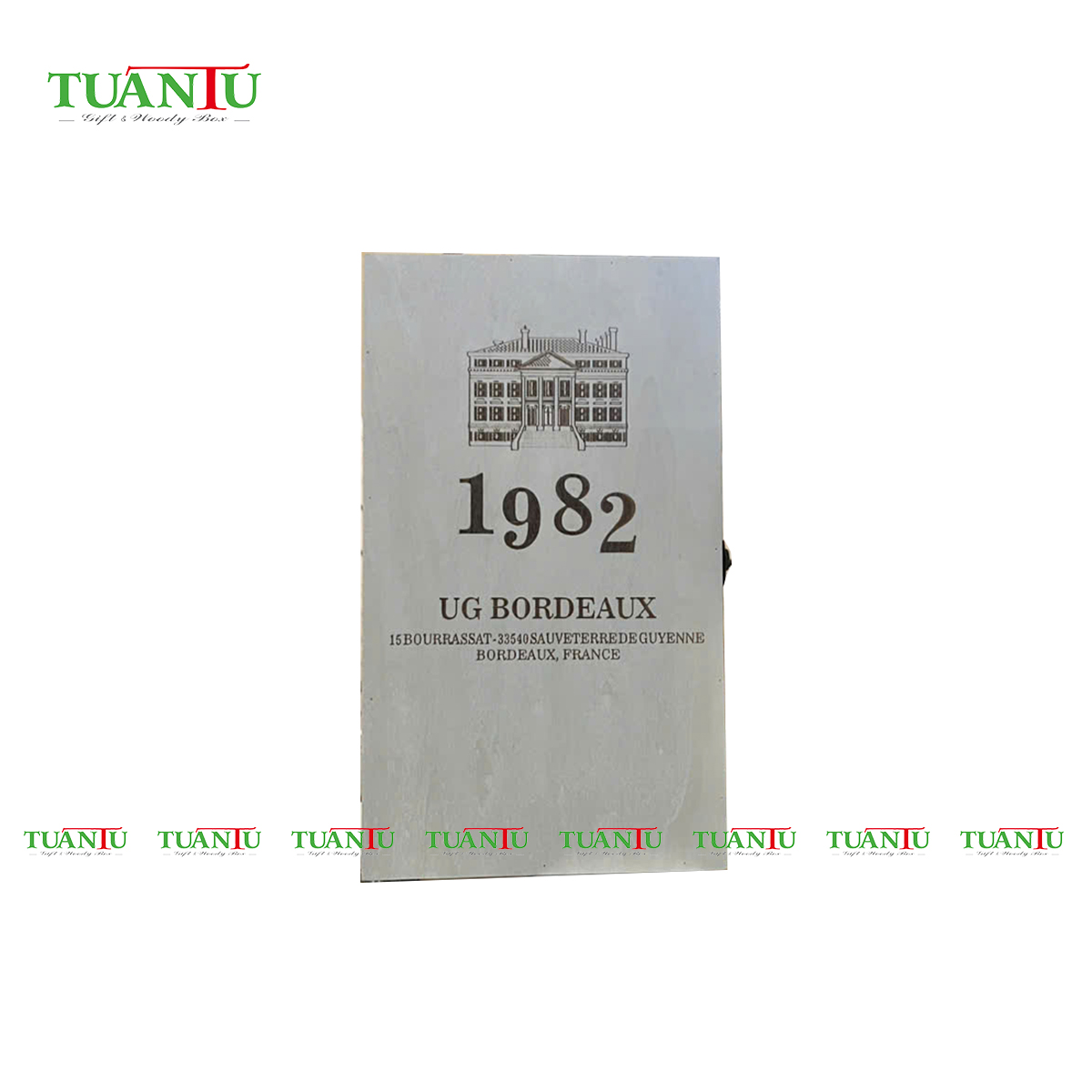 Hộp gỗ 2 chai 1982