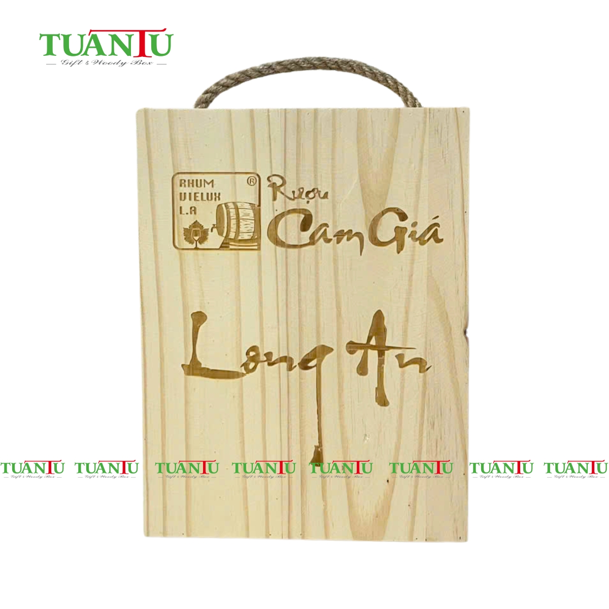 Hộp gỗ 2 chai ( sx theo yêu cầu)