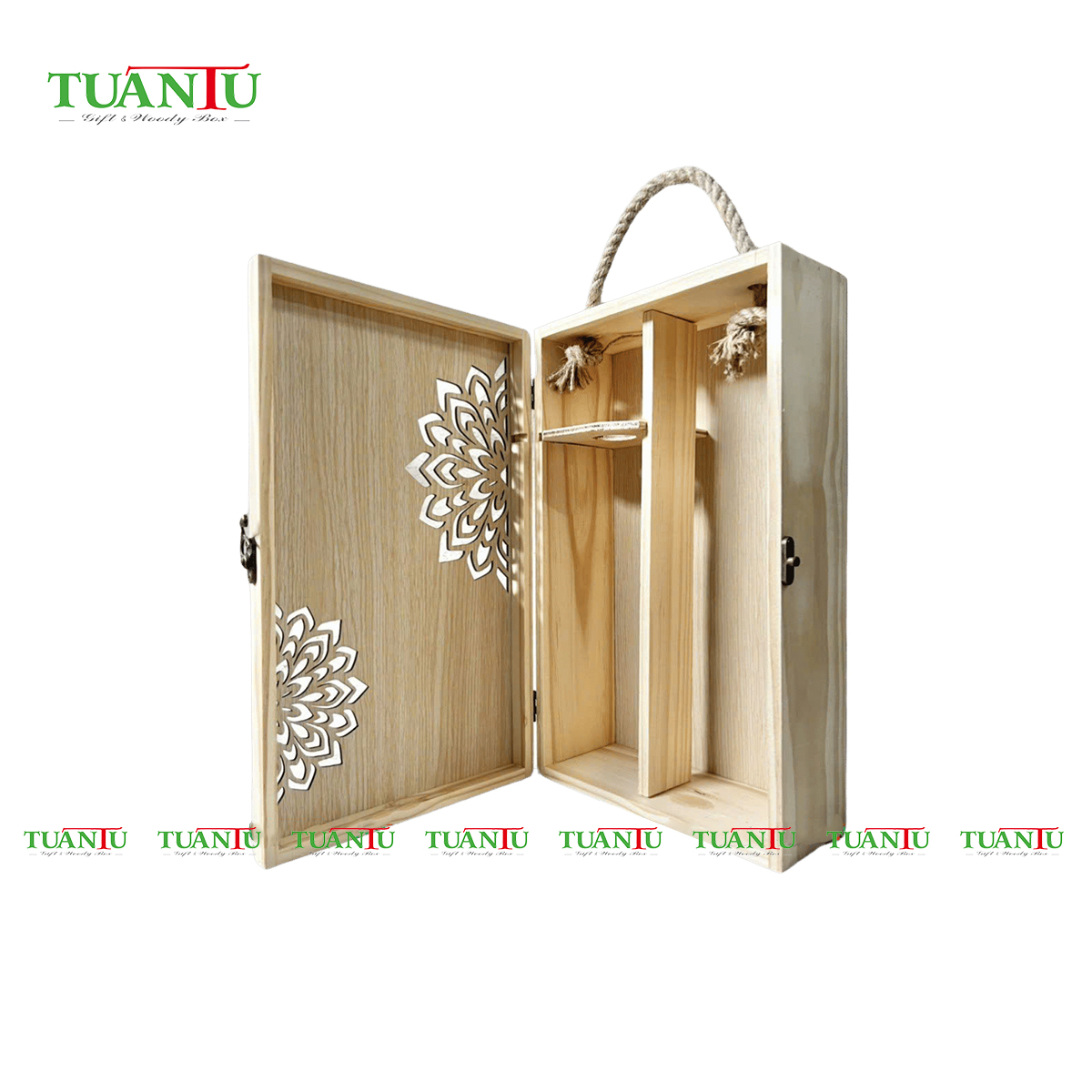 Hộp quà Tết ( 1 ngăn rượu,1 ngăn hạt)